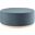 Tilden 38 Inch Performance Velvet Upholstered Large Round Ottoman In Blue and Natural