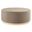 Tilden 38 Inch Performance Velvet Upholstered Large Round Ottoman In Taupe and Natural