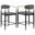 Tina Fabric Upholstered Counter Chair Set of 2 In Dark Grey