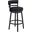 Titana 30 Inch Bar Height Metal Swivel Barstool In Ford Black Pu and Black Finish
