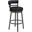 Titana 30 Inch Bar Height Metal Swivel Barstool In Ford Black Pu and Mineral Finish