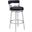 Titana 30 Inch Bar Height Swivel Barstool In Black Faux Leather and Brushed Stainless Steel