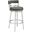 Titana 30 Inch Bar Height Swivel Barstool In Gray Faux Leather and Brushed Stainless Steel
