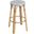 Tobias 30 Inch Cottage White Round Rattan Bar Stool