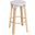 Tobias 30 Inch White And Gray Round Rattan Bar Stool
