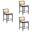Tobias Counter Height Bar Stool Set of 3 In Black and White