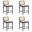 Tobias Counter Height Bar Stool Set of 4 In Black and White