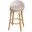 Tobias Outdoor Rattan and Metal Low Back Counter Stool In Beige and White
