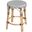 Tobias Rattan Round 18 Inch Stool In White and Black