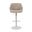 Toby Adjustable Swivel Barstool with Upholstered Seat and Pale Wood Accents In Taupe and Ivory
