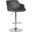 Toby Gray Faux Leather Adjustable Height Swivel Walnut Wood and Chrome Bar Stool