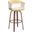 Topanga 26 Inch Swivel Walnut Wood Counter Stool In Cream Faux Leather with Golden Bronze Metal