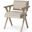 Topanga I Cream Fabric Wrap Blonde Wooden Frame Dining Chair