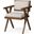 Topanga I Cream Fabric Wrap Medium Brown Wooden Frame Dining Chair