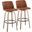 Toriano 30 Inch Fixed Height Barstool Set of 2 In Black and Camel