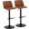 Toriano Adjustable Barstool Set of 2 In Brown/Black