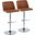Toriano Adjustable Barstool Set of 2 In Brown/Chrome