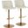 Toriano Adjustable Barstool Set of 2 In Cream and Chrome