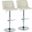Toriano Adjustable Barstool Set of 2 In Cream Noise/Chrome