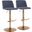 Toriano Adjustable Barstool Set of 2 In Blue and Gold