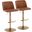 Toriano Adjustable Barstool Set of 2 In Brown and Gold