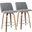 Toriano Counter Stool Set of 2 In Grey and Chrome