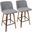 Toriano Counter Stool Set of 2 In Grey and Black
