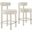 Toulouse Boucle Fabric Counter Stool Set of 2 In Ivory and Silver