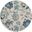 Tranquil Ivory and Light Blue 5'3" x 5'3" Round Farmhouse Area Rug