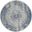 Tranquil Ivory and Light Blue 5'3" x 5'3" Round Vintage Area Rug