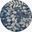 Tranquil Navy 5'3" x 5'3" Round Farmhouse Area Rug