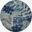 Tranquil Navy and Light Blue 5'3" x 5'3" Round Area Rug