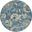 Tranquil Turquoise 5'3" x 5'3" Round Vintage Area Rug
