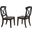 Transitional X-Back Dining Chair In Grey Stone and Black Stone