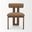 Tribeca Curve Open Back Dining Chair  Set Of 2 with Fabric Tripod Frame In Mocha