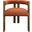 Trish Solid Wood Dining Arm Chair In Rust Orange