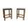 Tristan Backless Counter Stool - Set of 2 In Golden Oak and White Upholstery