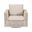 Tropez Outdoor Swivel Sofa Chair In Oat Flat Rope and Ecru Weave Washed Ever Teak