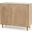 Tucker Light Brown Wood Mid-Century Modern Rainbow 2 Door Accent Cabinet