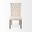Tufted Upholstered Linen Wing Back Dining Side Chair In Brown and Cream