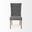 Tufted Upholstered Linen Wing Back Dining Side Chair In Brown and Gray