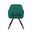 Tufted Velvet and Metal Dining Arm Chair In Black and Green