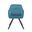 Tufted Velvet and Metal Dining Arm Chair In Blue and Black