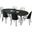 Tule 7-Piece Dining Set in Steel Frame with 71" Oval Dining Table In Black and White
