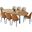 Tule 9 Piece Steel Frame Dining Set In Natural and Beige