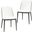 Tule Dining Side Chair Set of 2 with Leather Seat and Steel Frame In Black and White
