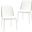 Tule Dining Side Chair Set of 2 with Leather Seat and Steel Frame In Black and White