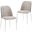 Tule Dining Side Chair Set of 2 with Suede Seat and White Steel Frame In Black and Charcoal