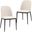Tule Dining Side Chair Set of 2 with Velvet Seat and Steel Frame In Beige and Natural