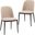Tule Dining Side Chair Set of 2 with Velvet Seat and Steel Frame In Natural Brown